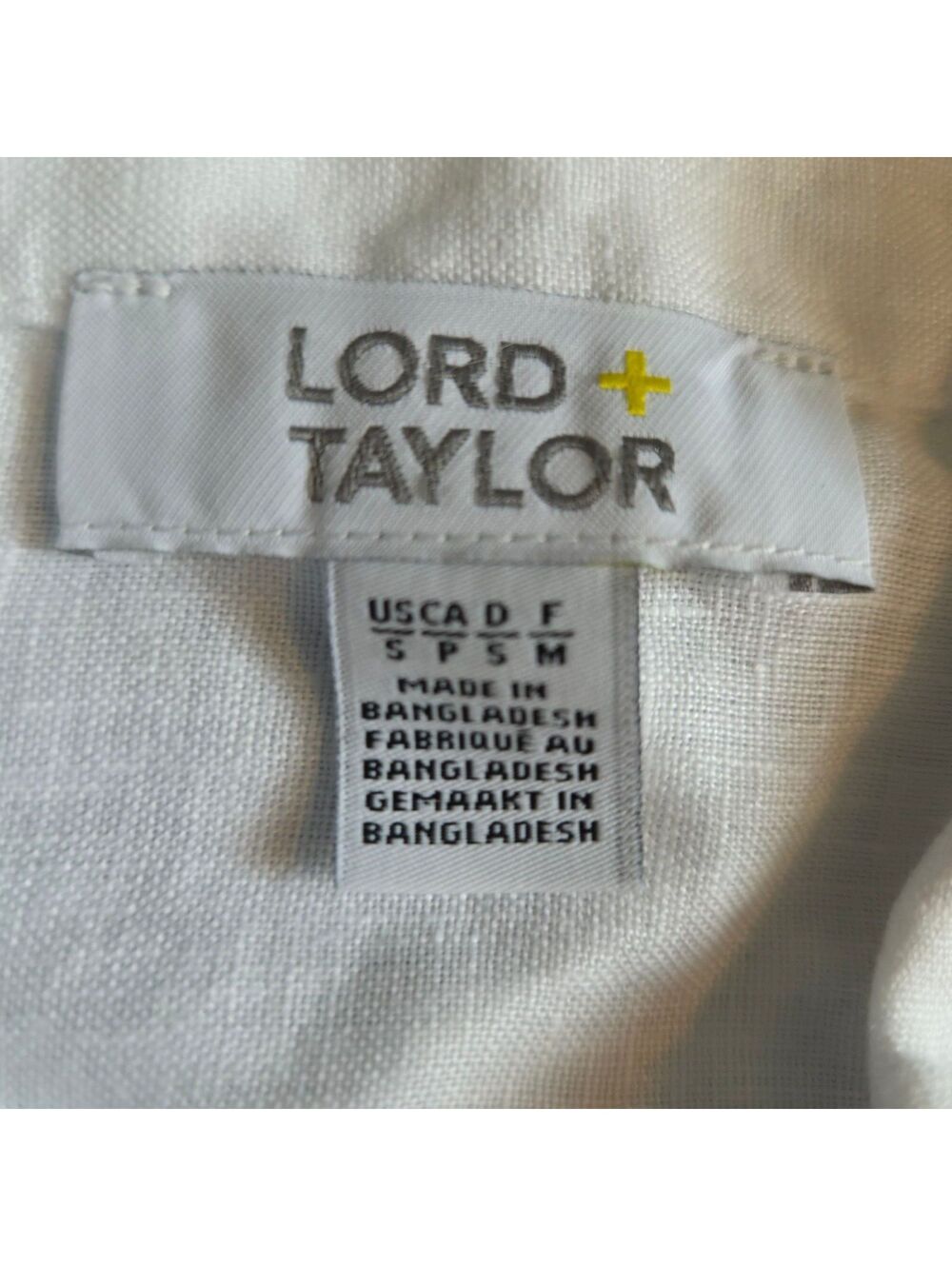 Lord + Taylor White Linen Blend Button-Up Shirt Size Small - Picture 2 of 7